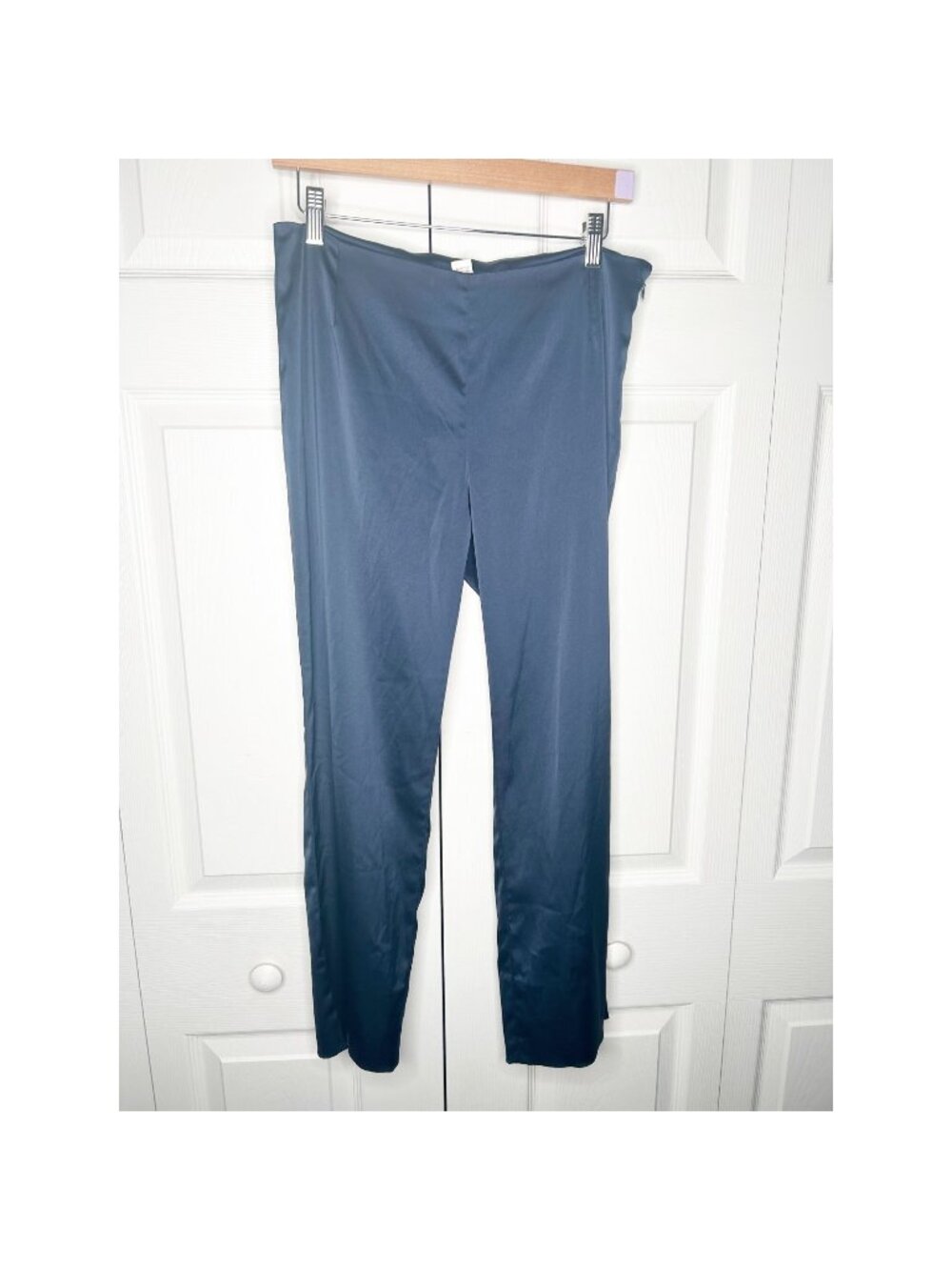 Maison de Papillon Kennedy Navy Blue Sateen Satin Pants Women's Size Small S